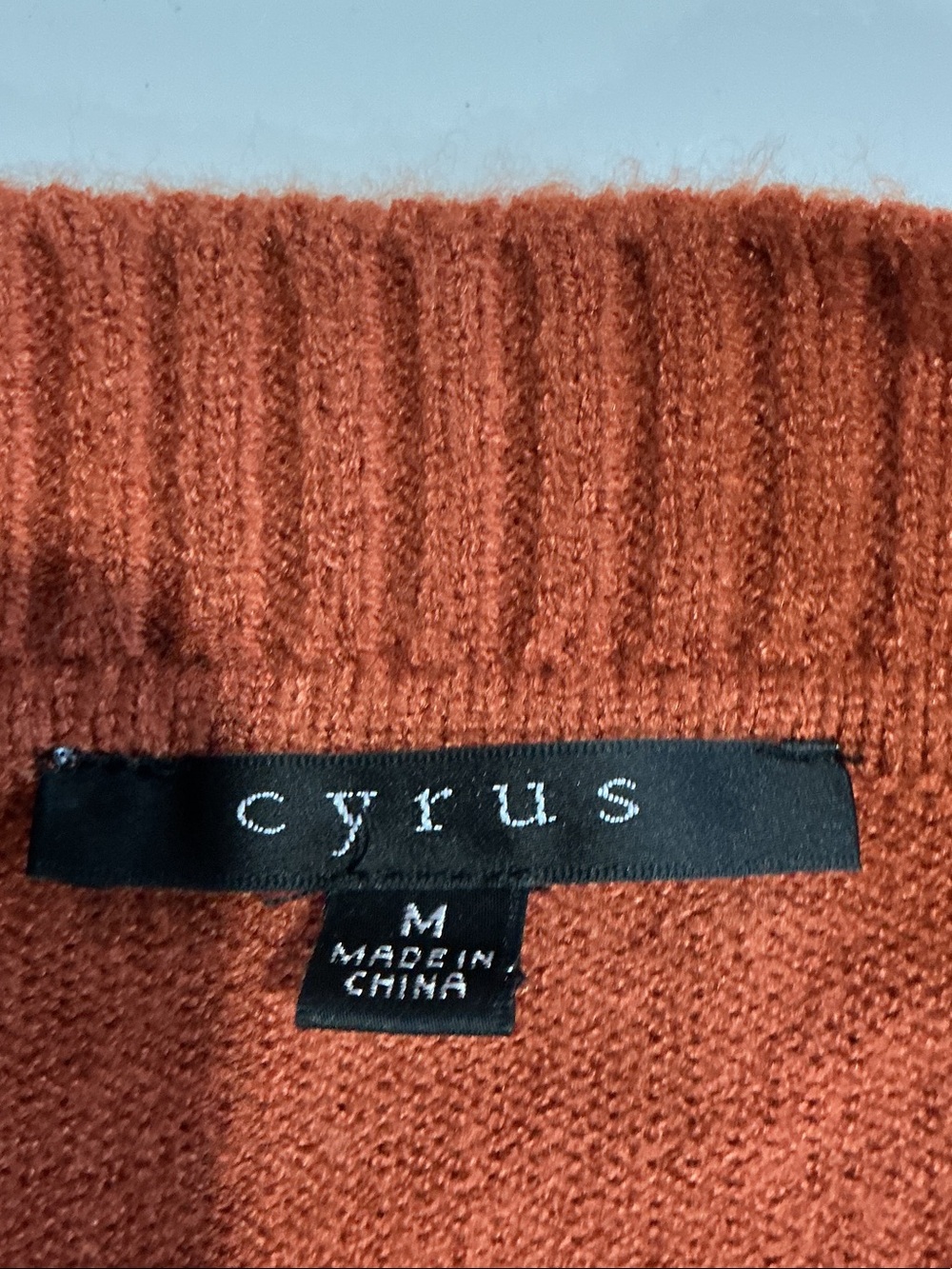 Cyrus Rust-Orange Button Cardigan - Picture 2 of 7